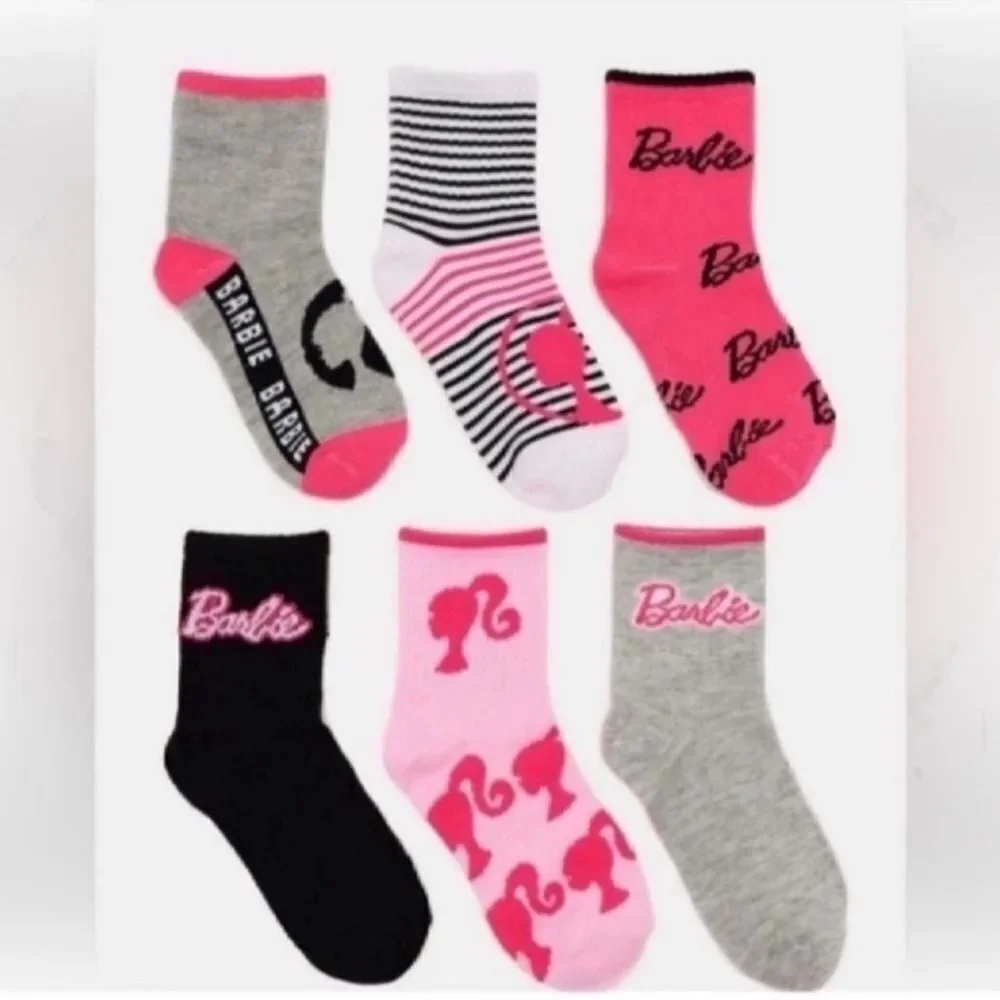6 Pack Kids Barbie Ribbed Quarter Size 6/8